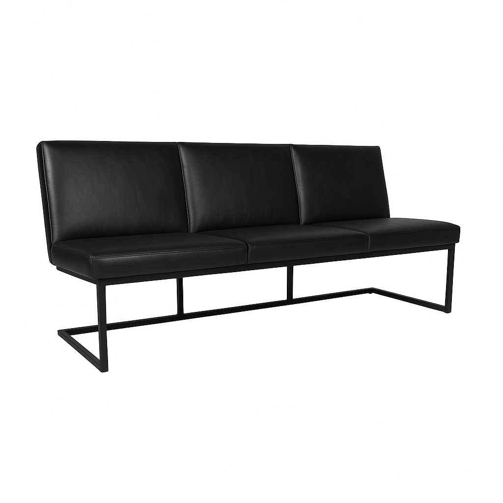 Bancheta piele NEAGRA | model FLEET