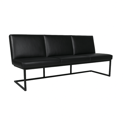 Bancheta piele NEAGRA | model FLEET