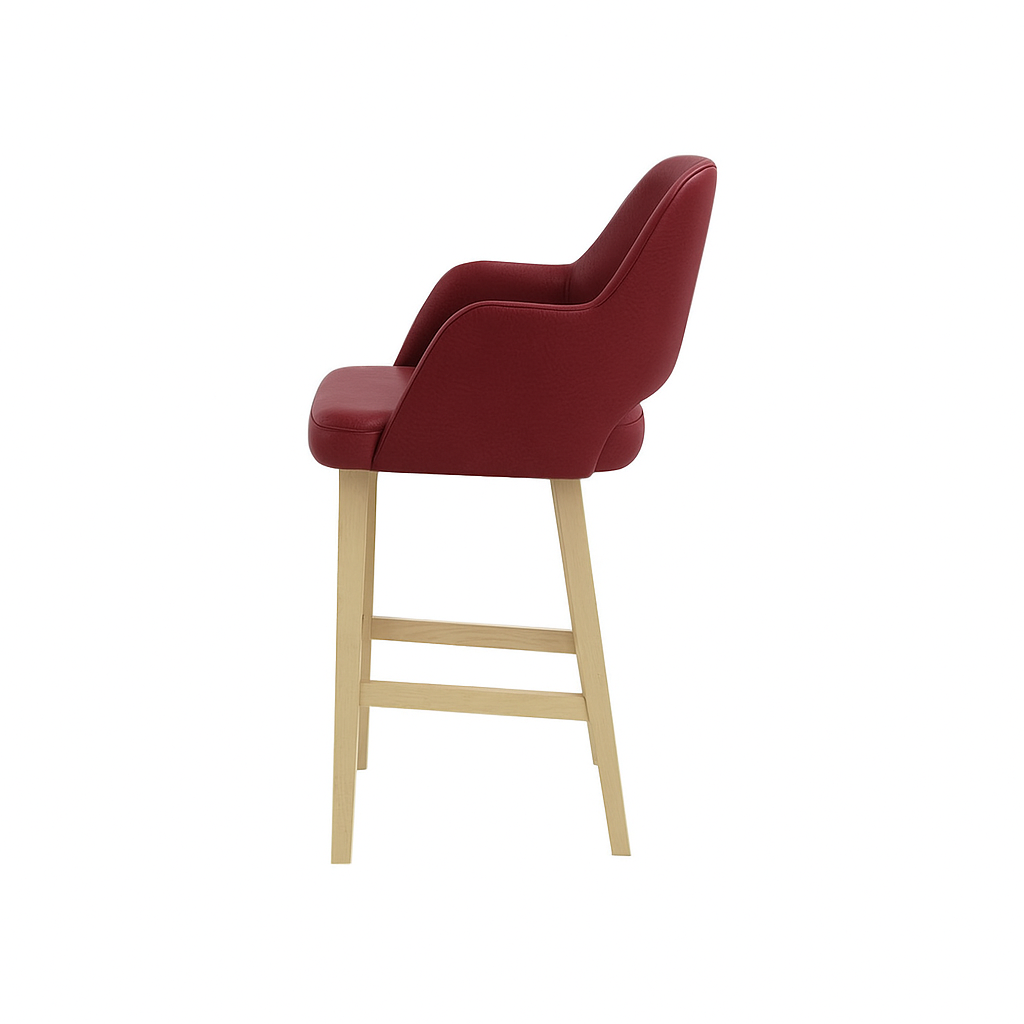 Scaun bar piele naturala BEJ | model APRIL